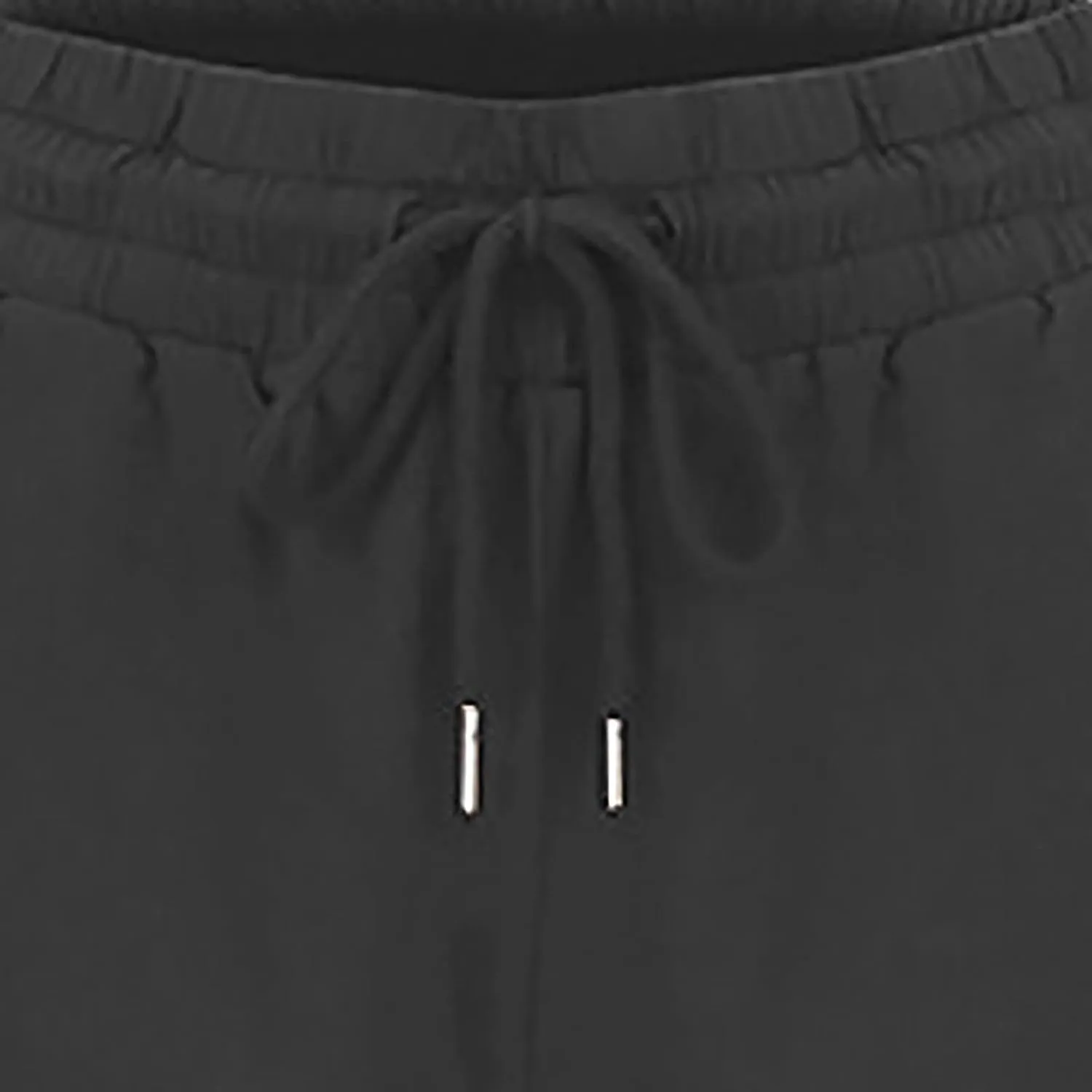 2024 White Linen Pants Women Lightweight Elastic Waist Drawstring Lounge Trousers Fall Summer Pants with Side Pockets