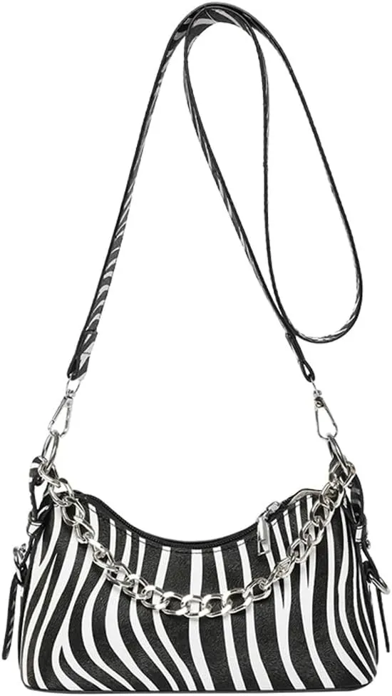 2025 Crescent Shoulder Bags for Women Trendy Tote Handbag Clutch Purse with Zipper Closure Hobo