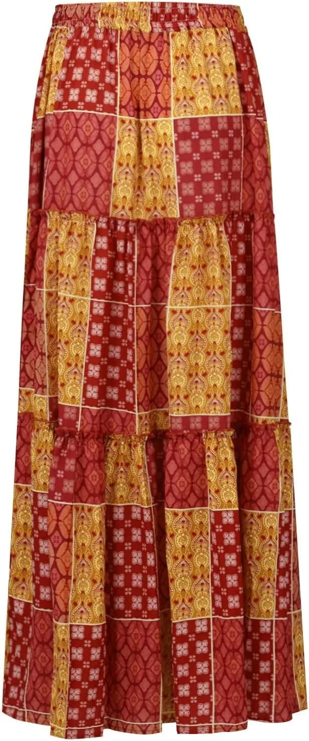 2025 High Waisted Women's Maxi Skirts, Boho Flowy Elegantes Vacation Trendy Long Skirt