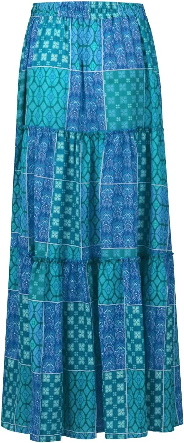 2025 High Waisted Women's Maxi Skirts, Boho Flowy Elegantes Vacation Trendy Long Skirt