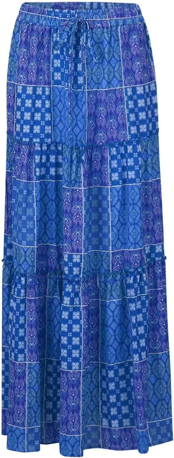 2025 High Waisted Women's Maxi Skirts, Boho Flowy Elegantes Vacation Trendy Long Skirt
