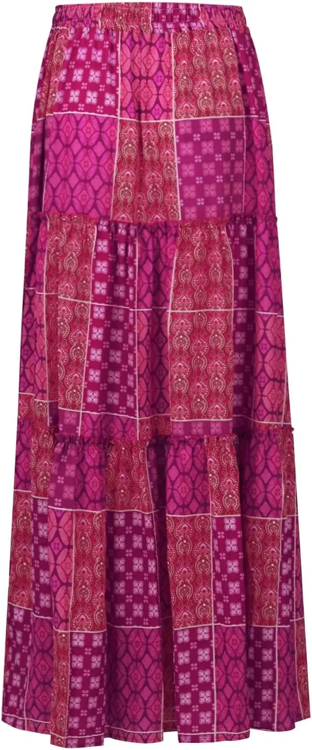 2025 High Waisted Women's Maxi Skirts, Boho Flowy Elegantes Vacation Trendy Long Skirt
