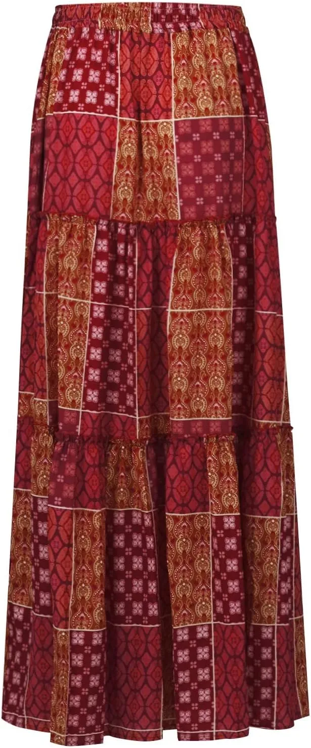 2025 High Waisted Women's Maxi Skirts, Boho Flowy Elegantes Vacation Trendy Long Skirt