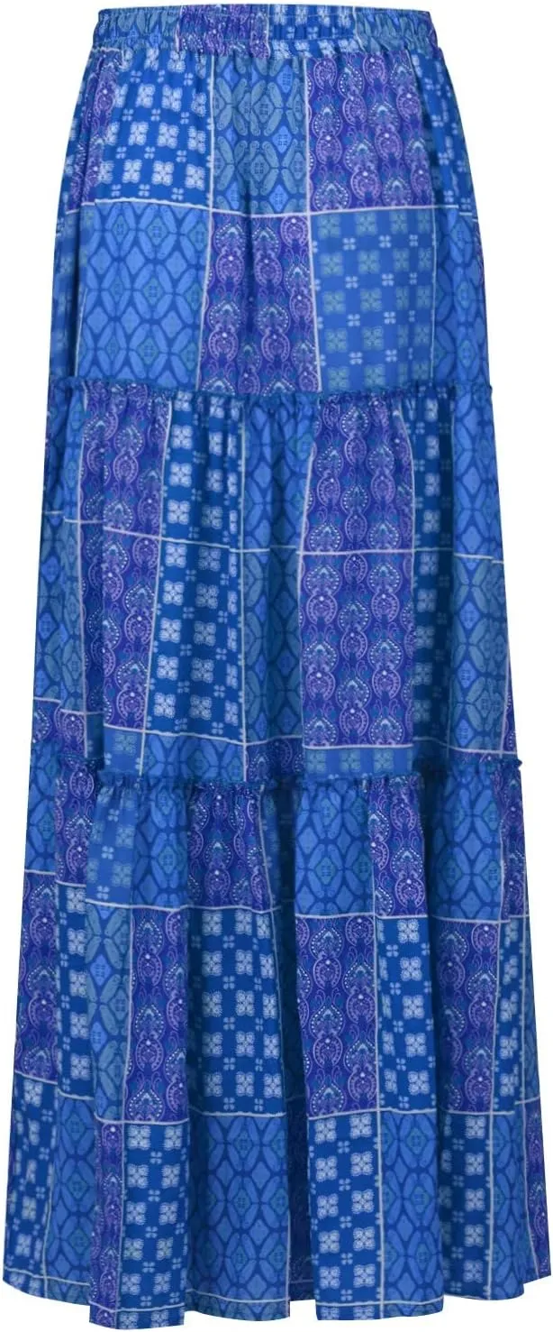 2025 High Waisted Women's Maxi Skirts, Boho Flowy Elegantes Vacation Trendy Long Skirt