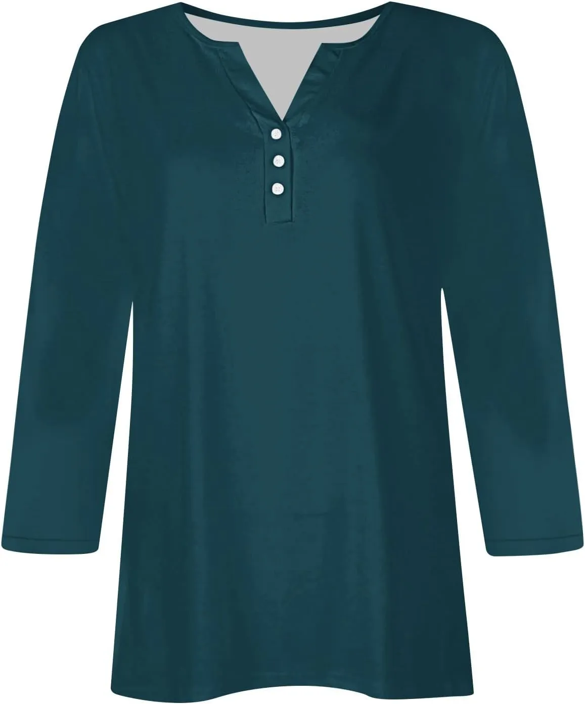 3/4 Sleeve T Shirts for Women Summer Casual Tops Blouses 2024 Trendy Henley Shirts Tshirts Cute Vacation Outfits