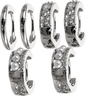 3Pairs Hoop Earrings for Women Minimalist Pearl and Zirconia Earring Collection Lightweight and Comfortable for Daily Wear Special Events