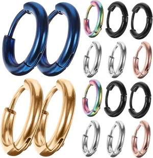 8pairs Stainless Steel Hoop Earrings for Men and Women of Small Decorative Earrings Lightweight and Comfortable for Daily Wear Stylish Jewelry for All Ages