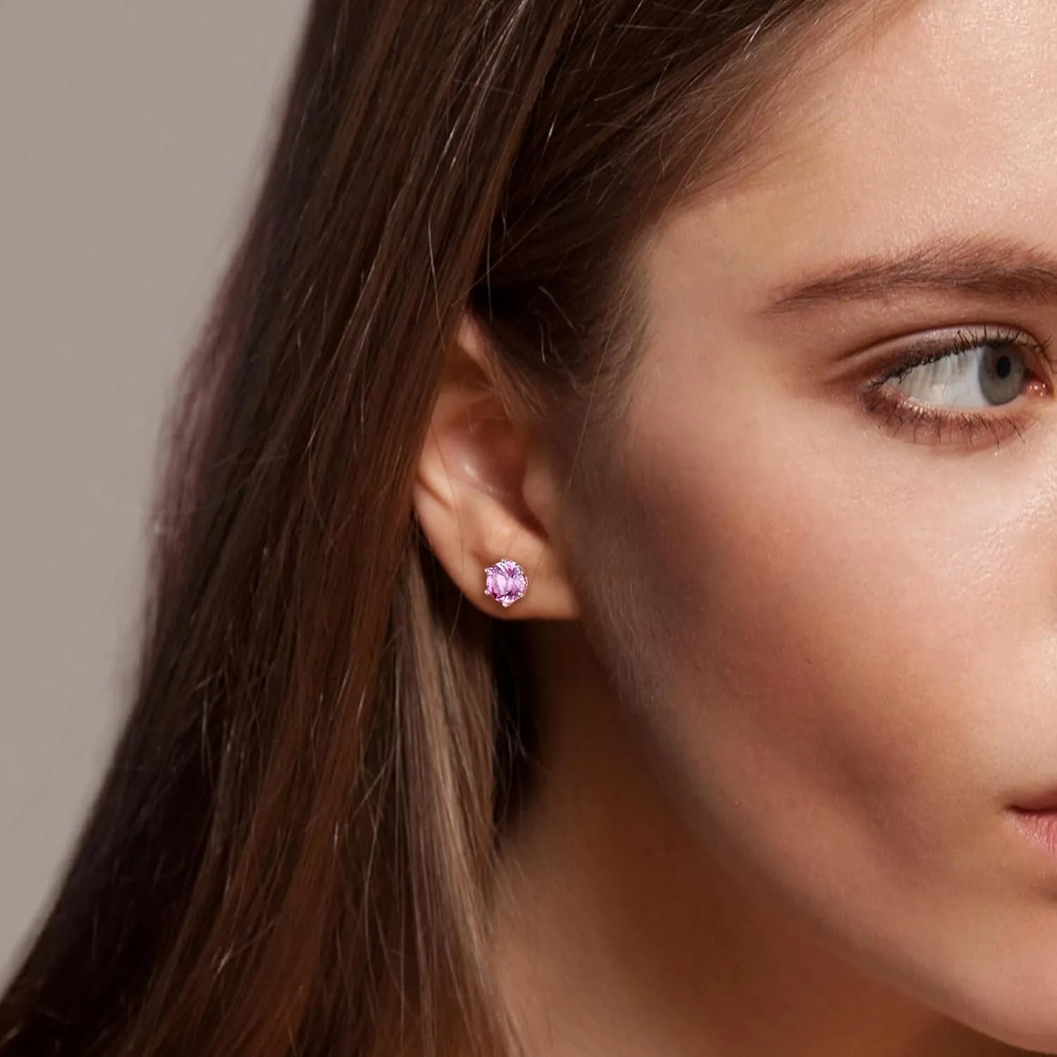925 Sterling Silver Birthstone Earrings for Women Small Stud Earrings Round/Princess Cut Gemstone Earrings Birthstone Jewelry