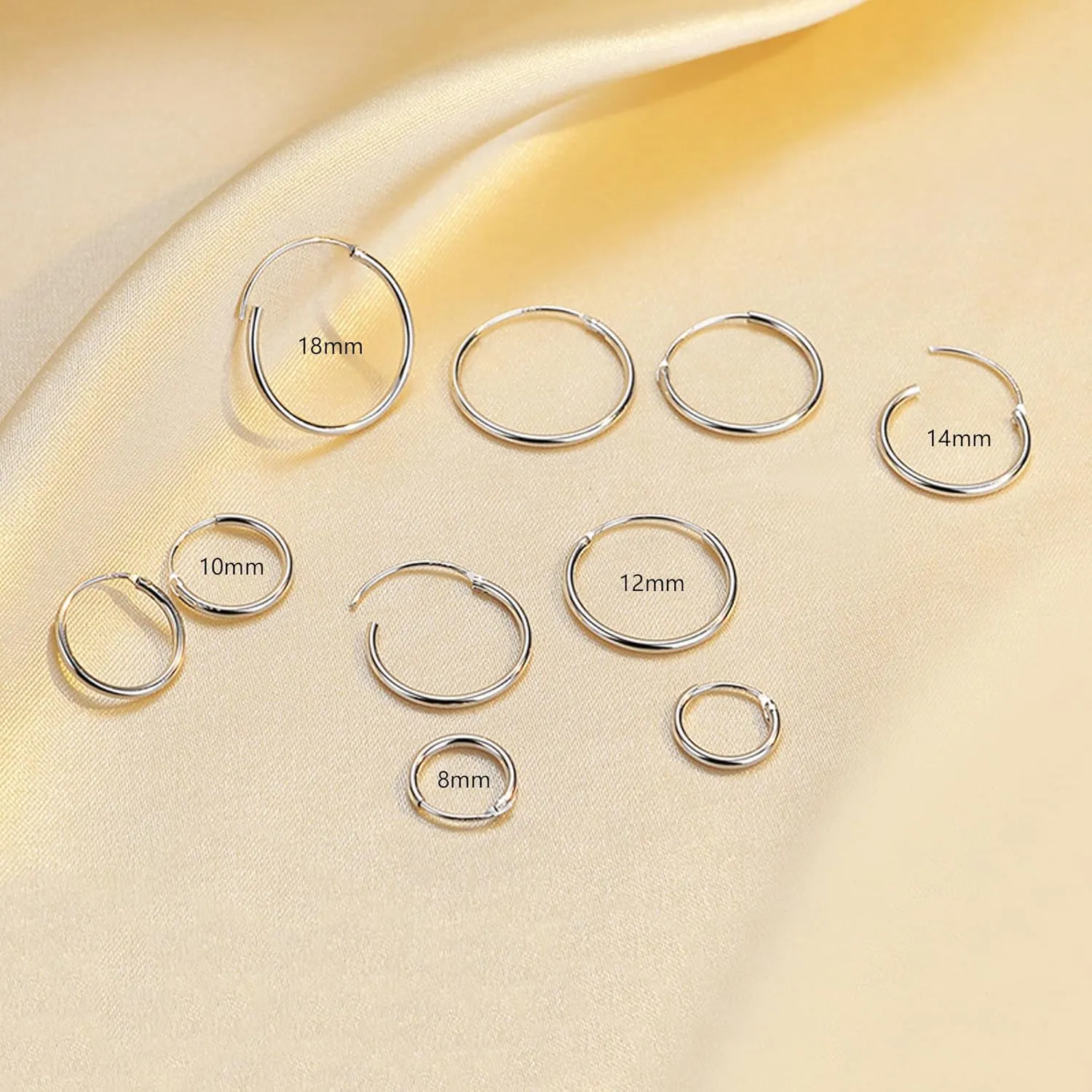 925 Sterling Silver Hoop Earrings Silver Simple Earrings for Women Tiny Huggie Hoop Earrings Small Hoop Earrings for Women