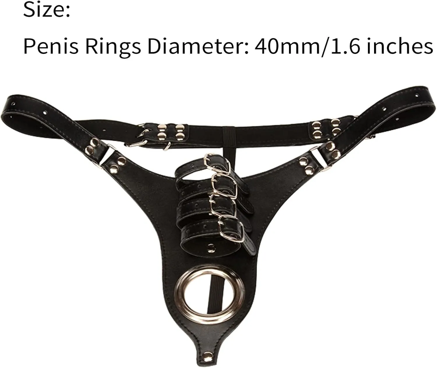 Aislor Mens Sexy O-Ring PU Leather Lingerie G-String Thong Briefs Panties