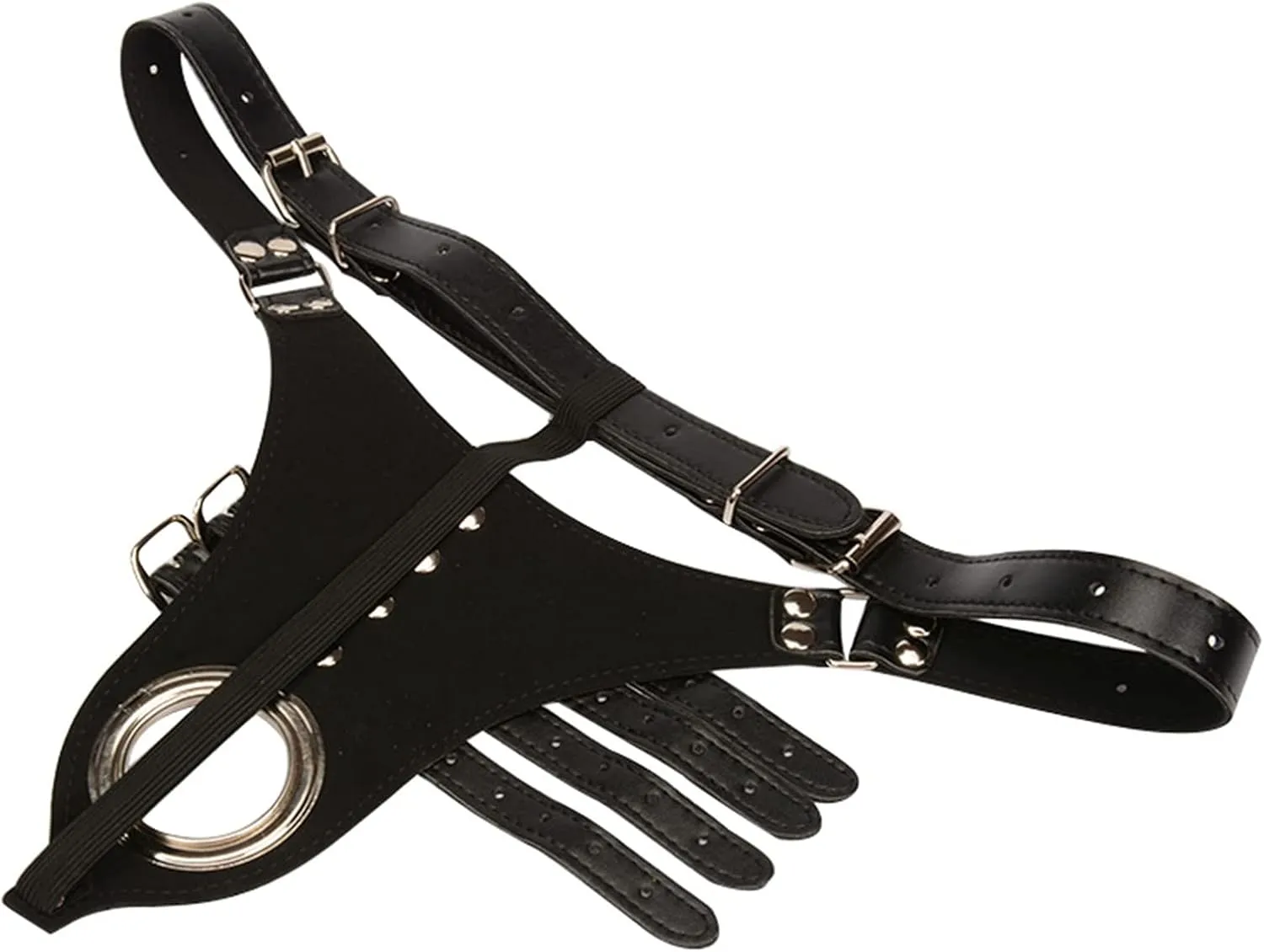 Aislor Mens Sexy O-Ring PU Leather Lingerie G-String Thong Briefs Panties