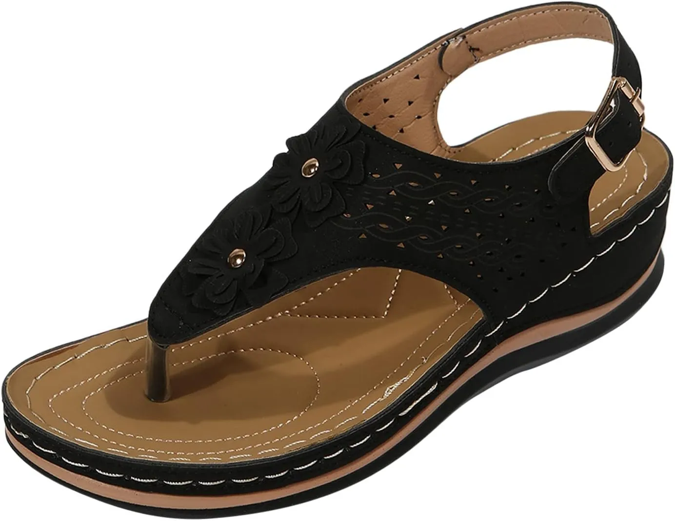 AMDBEL Orthopedic Sandals for Women 2024 Women's Orthopedic Arch Support Flip Flops Summer Walking Orthotic Thong Sandals