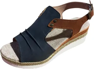 AMDBEL Womens Sandals 2024, Platform Wedge Sandals for Women Open Toe Ankle Strap Orthopedic Sandals Casual Strappy Low Wedges Sandals Summer Dress Beach Sandals Dress Shoes Comfortable Outdoor Shoes
