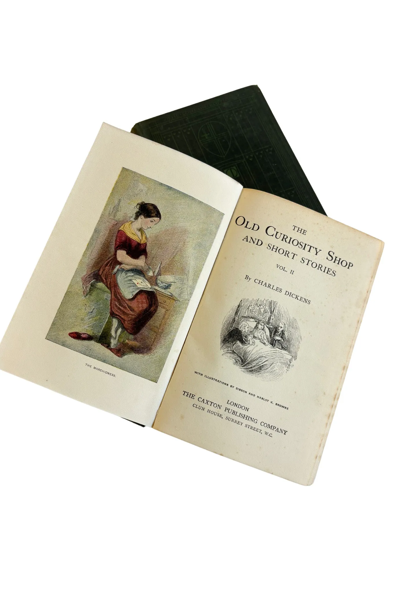 Antique copies of The Novels of Charles Dickens "The Old Curiosity Shop" Volume 1   2