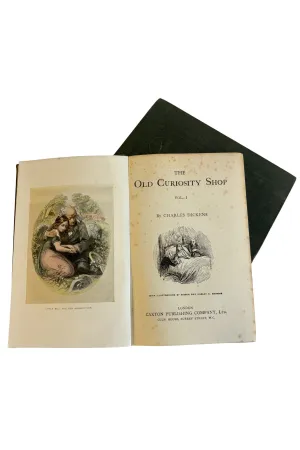 Antique copies of The Novels of Charles Dickens "The Old Curiosity Shop" Volume 1   2