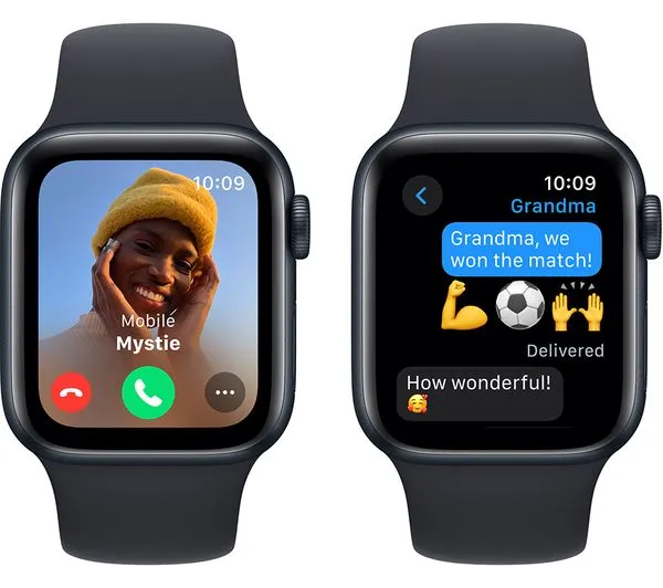 Apple Watch SE 2 GPS, 40mm Midnight Aluminium Case with Midnight Sport Band - M/L - Pristine