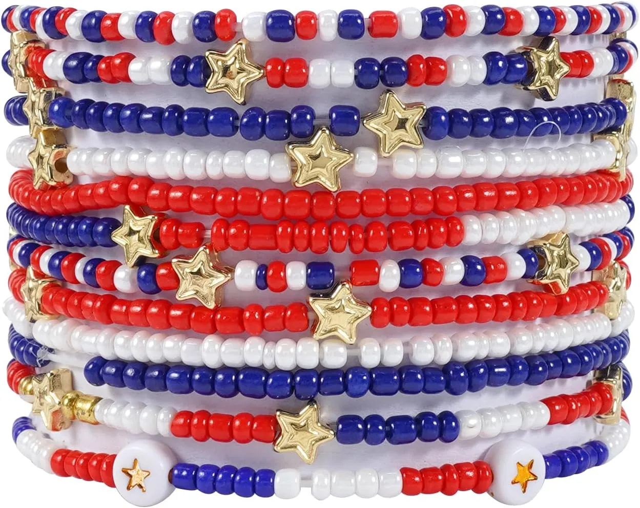Ardorchid USA Flag Bracelets Valentine's Day Heishi Bracelets St. Patrick's Mardi Gras Beaded Bracelets Easter Rainbow Juneteenth Rasta Bracelets