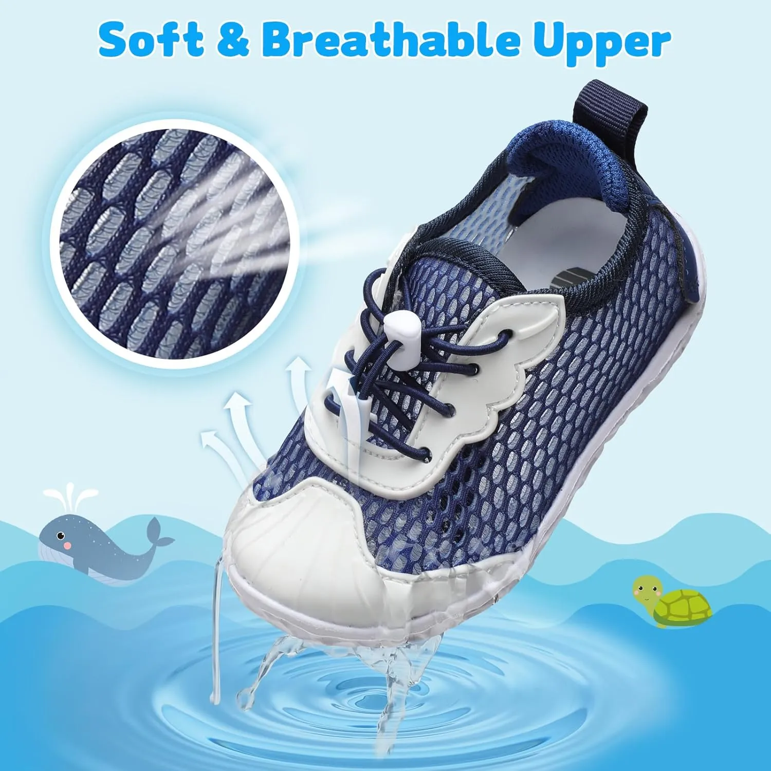 BARERUN Toddler Water Shoes Barefoot Kids Water Shoes Boys Girls Aqua Socks Quick-Dry Breathable Toddler Sandals Slip on Indoor Outdoor Walking Shoes for Beach Swim Pool