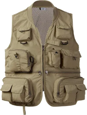 BASSDASH Versatile Men's Women's Fishing Photography Vest with Mesh Back 6 Sizes