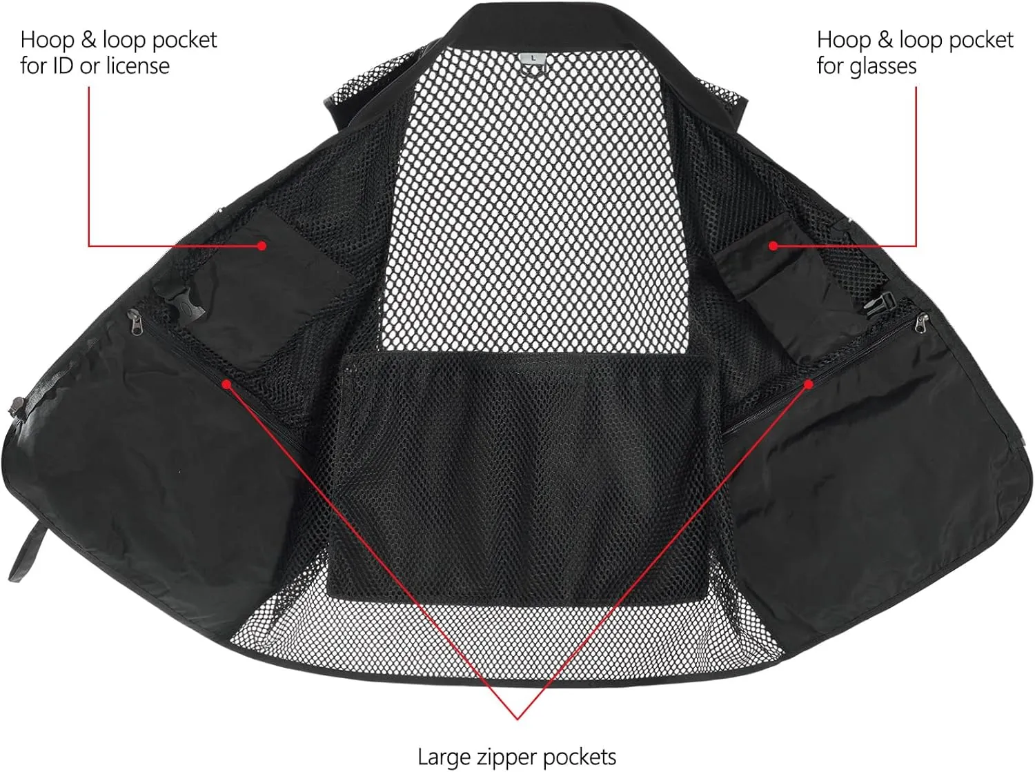 BASSDASH Versatile Men's Women's Fishing Photography Vest with Mesh Back 6 Sizes