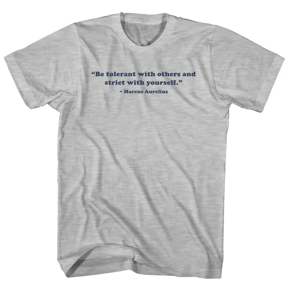 Be Tolerant With Others And Strict With Yourself. - Marcus Aurelius Quote Tees Youth Cotton T-shirt