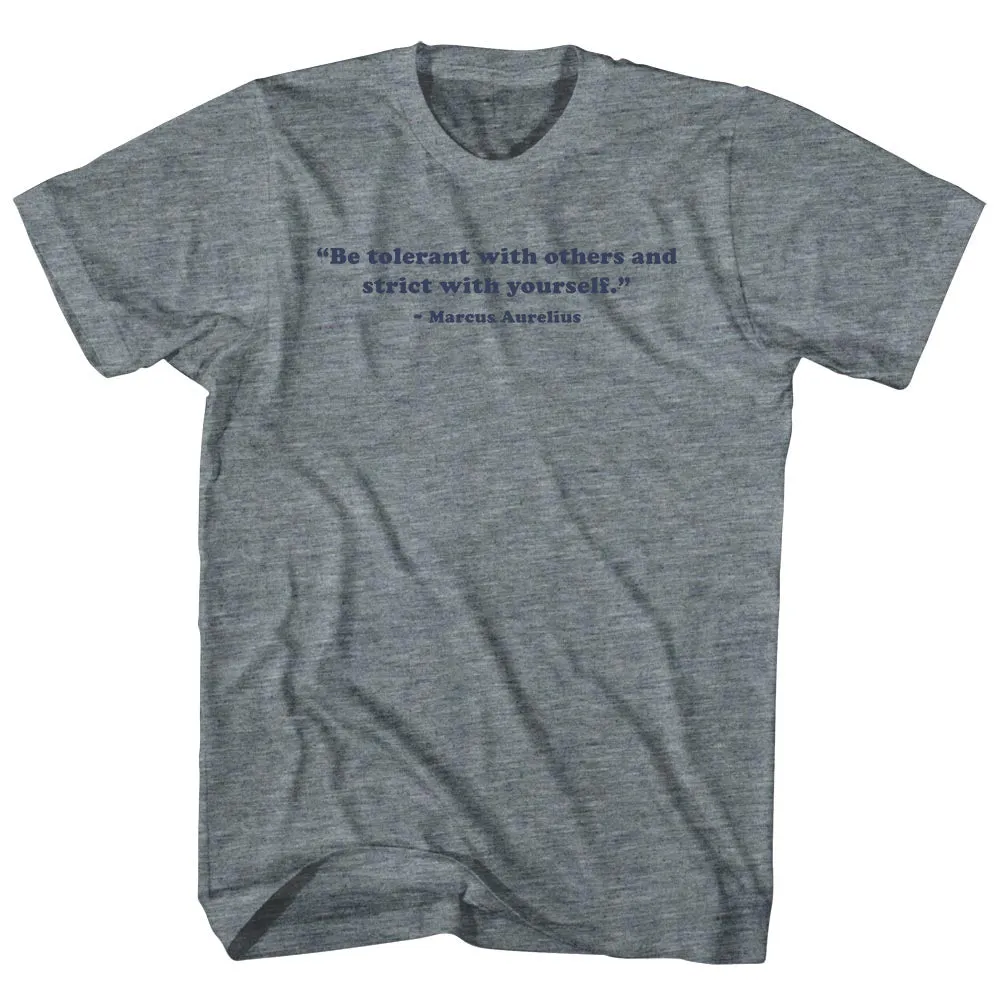 Be Tolerant With Others And Strict With Yourself. - Marcus Aurelius Quote Tees Youth Tri-Blend T-shirt