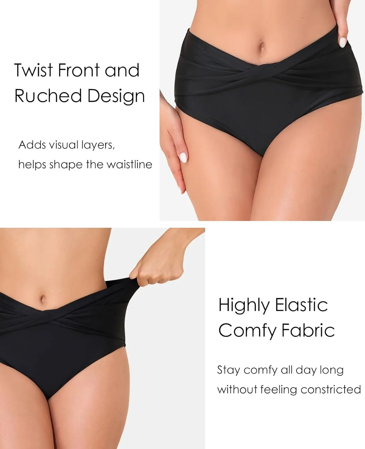 beautyin Bikini Bottoms for Women Cheeky Bathing Suit Bottoms Only Athletic Swim Brief