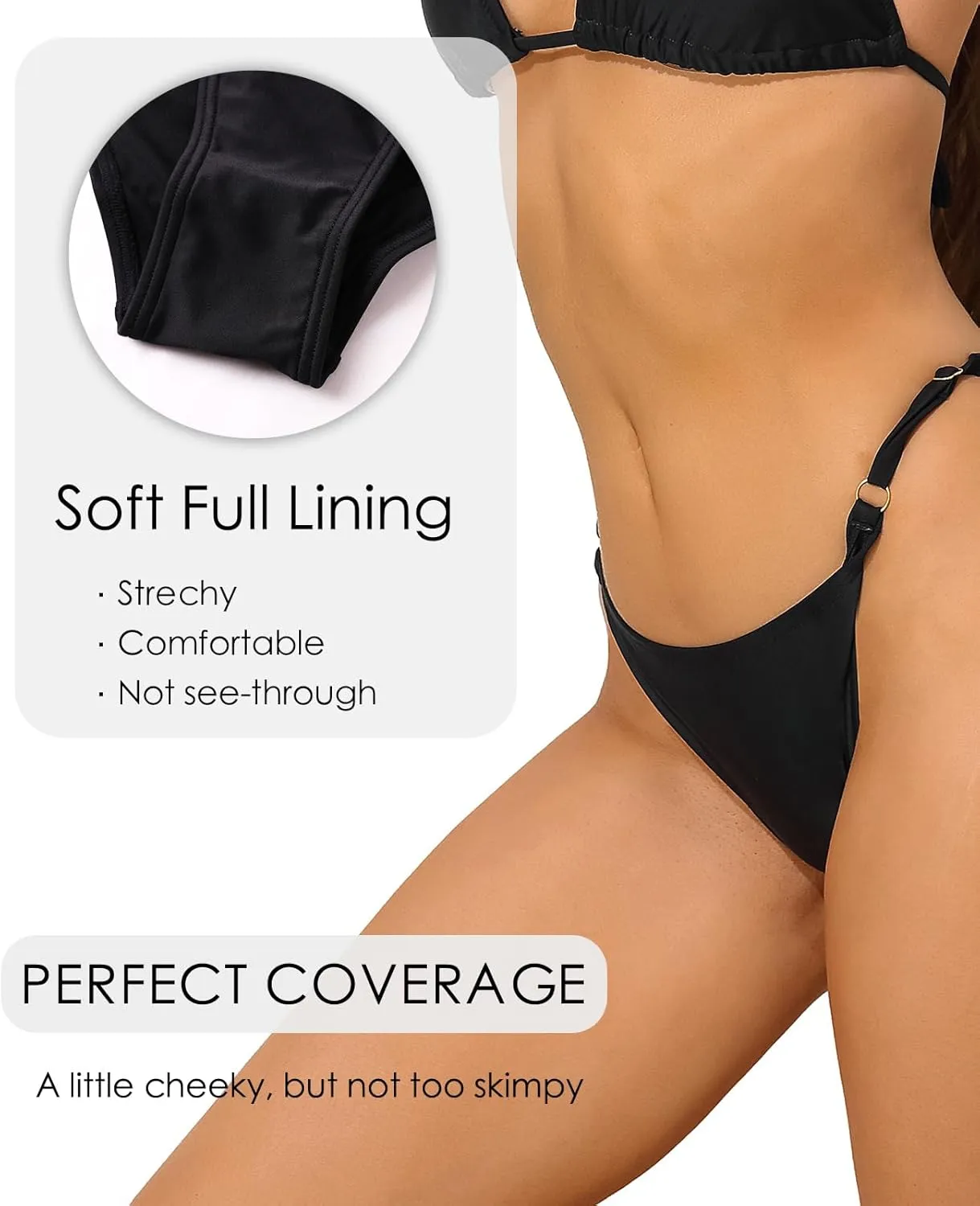 beautyin Bikini Bottoms for Women Cheeky Bathing Suit Bottoms Only Athletic Swim Brief