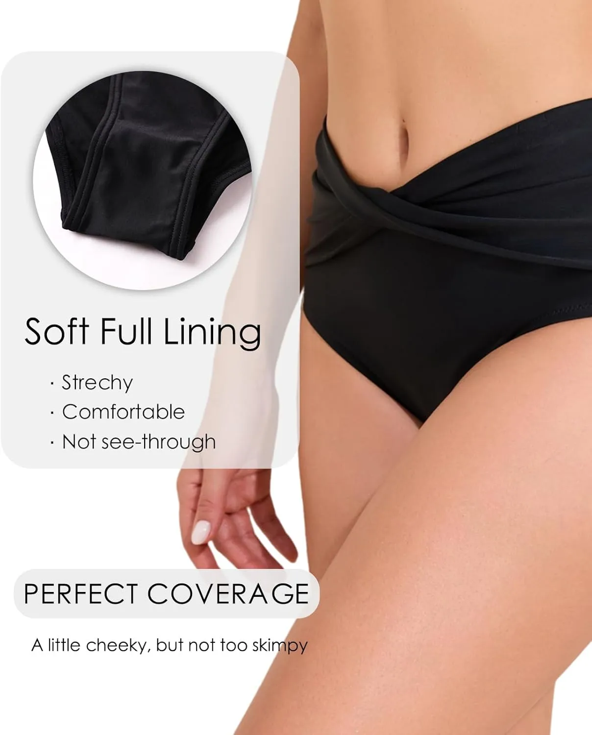 beautyin Bikini Bottoms for Women Cheeky Bathing Suit Bottoms Only Athletic Swim Brief