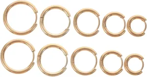BESTYASH 10pcs Hoop Earrings for Women and Men Stainless Steel Cartilage Elegant and Comfortable Ear Jewelry for Everyday Wear for Special Occasions