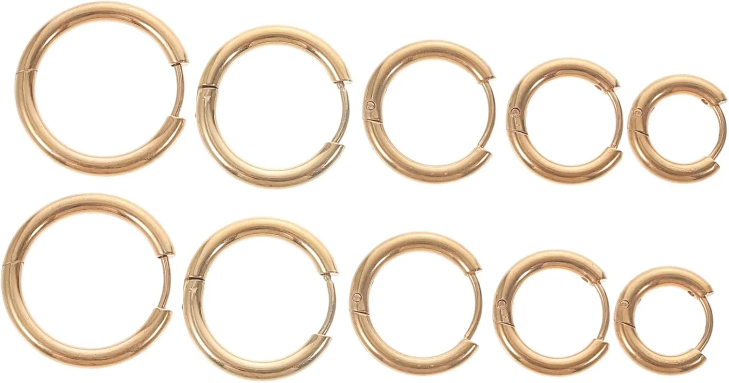 BESTYASH 10pcs Hoop Earrings for Women and Men Stainless Steel Cartilage Elegant and Comfortable Ear Jewelry for Everyday Wear for Special Occasions