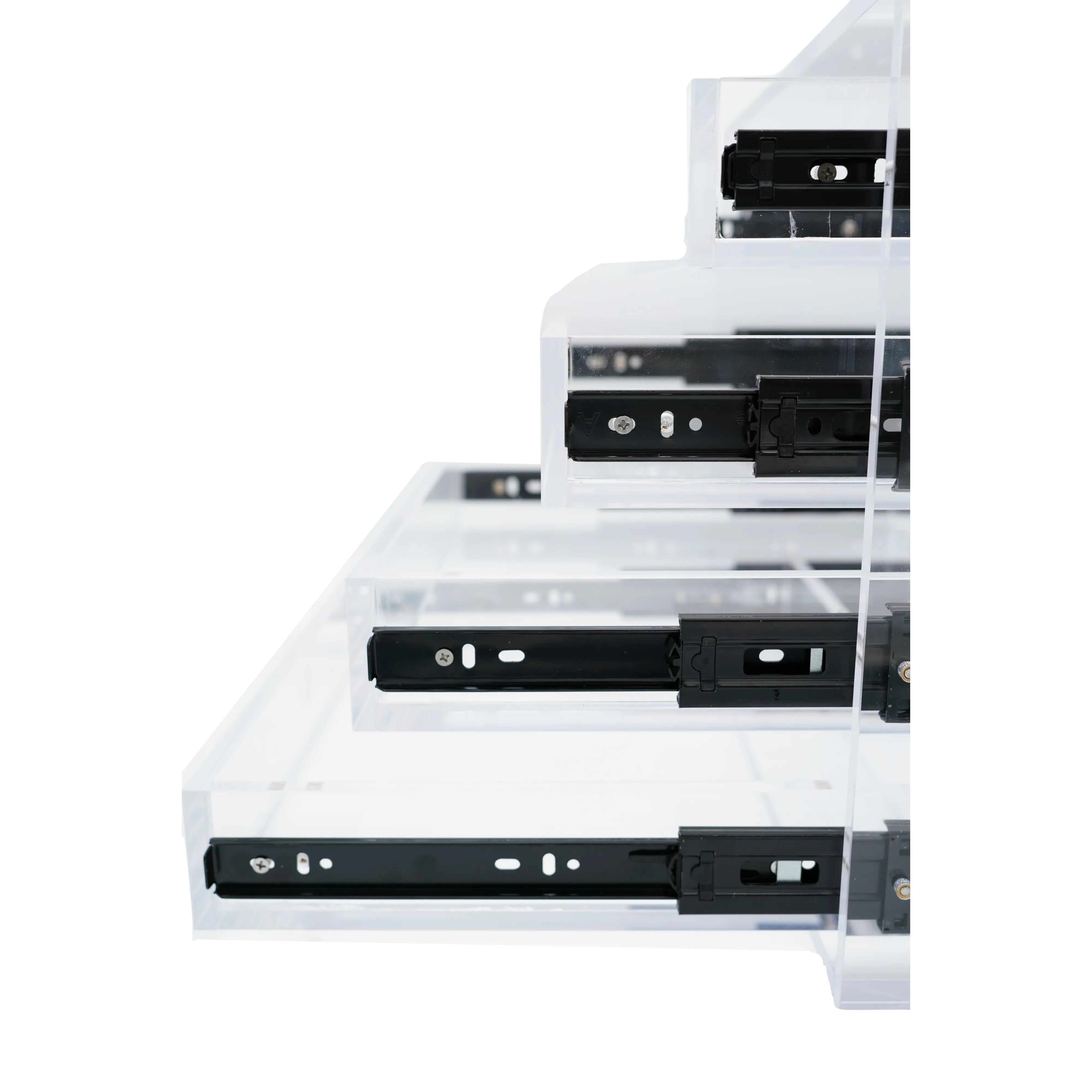 bingltd- Hardware Push To Open Ball Bearing Side Mount Drawer Slides 150 lbs Capacity Black - Set of 2