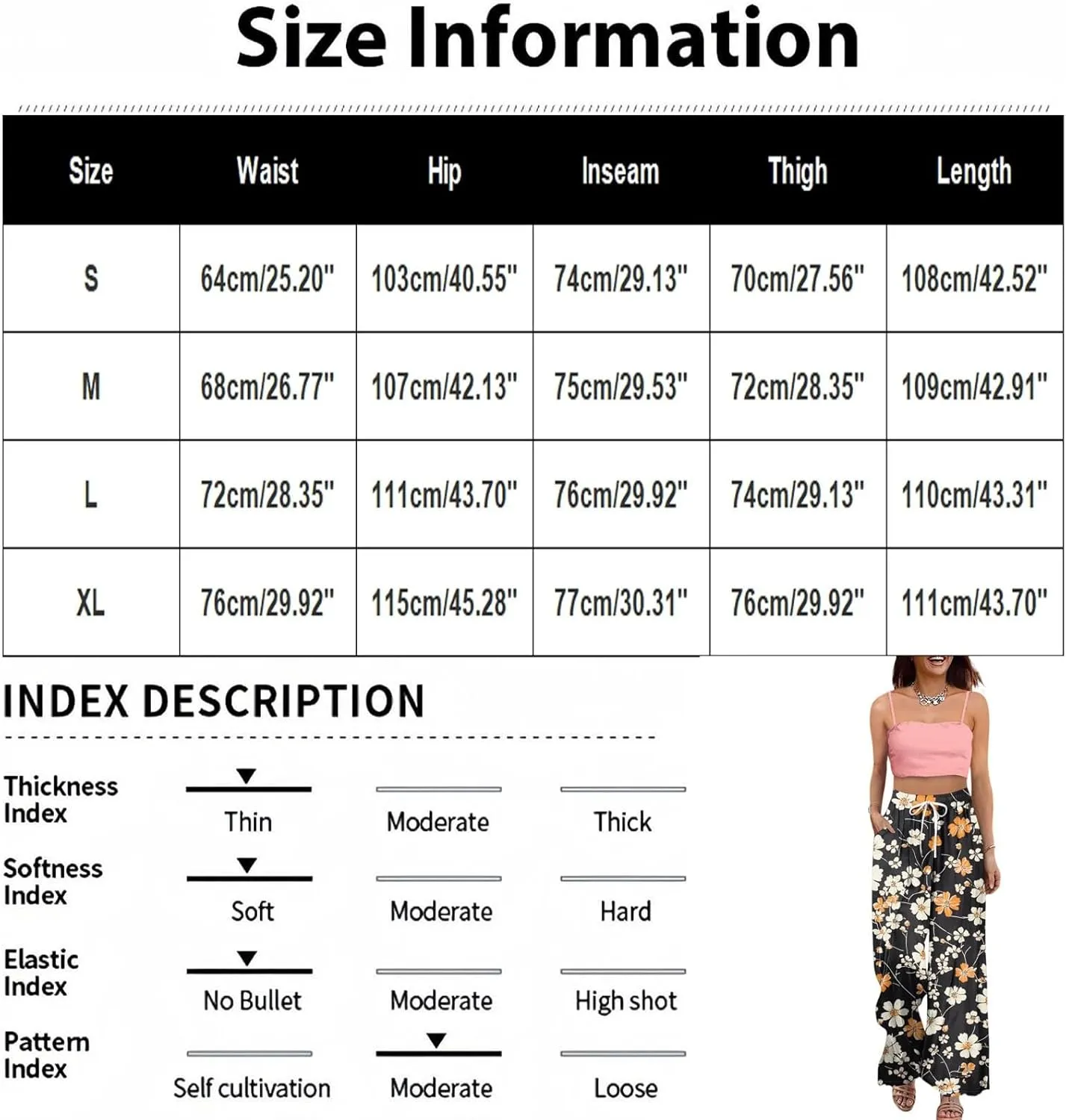 Boho Wide Leg Pants for Women Loose Baggy High Waisted Plus Size Petite Vacation Flowy Wide Leg Bohemian Trousers