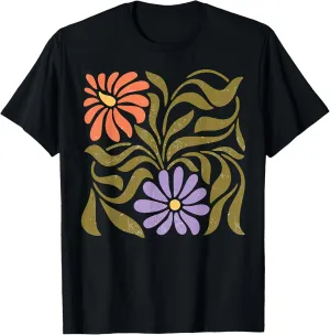 Boho Wildflowers Retro Botanical Floral Gardener T-Shirt