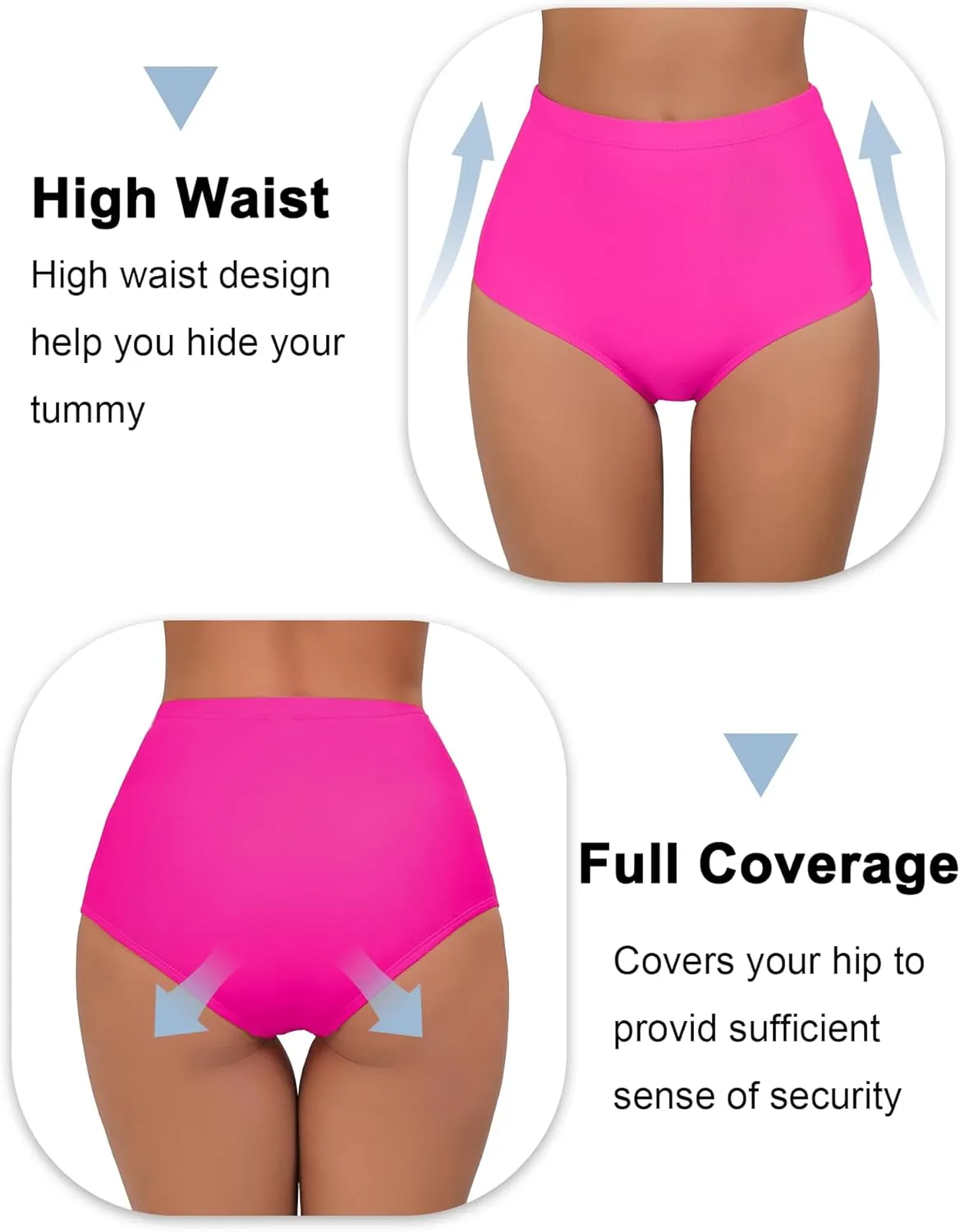 Bonneuitbebe Women Swim Bottoms High Waisted Bikini Bottom Full Coverage Swimsuit Bottoms Bathing Suit Bottom