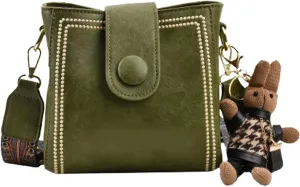 Bootara Bucket Bag, women's vintage bunny charm bucket bag, retro water buckets shoulder crossbody tote bags