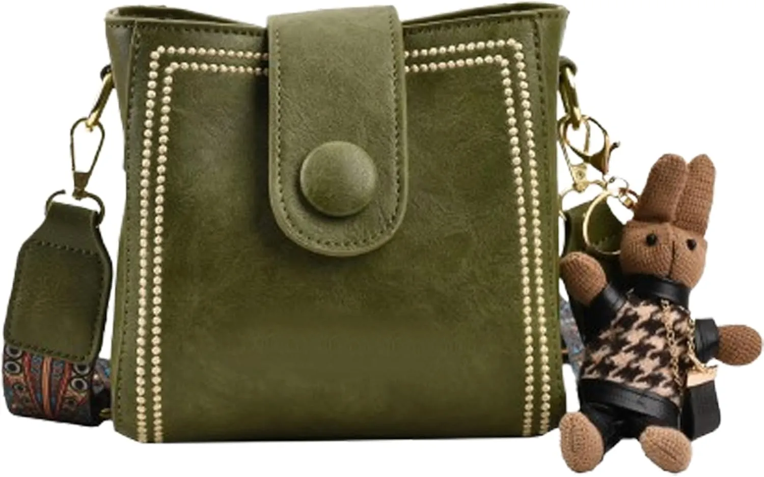 Bootara Bucket Bag, women's vintage bunny charm bucket bag, retro water buckets shoulder crossbody tote bags