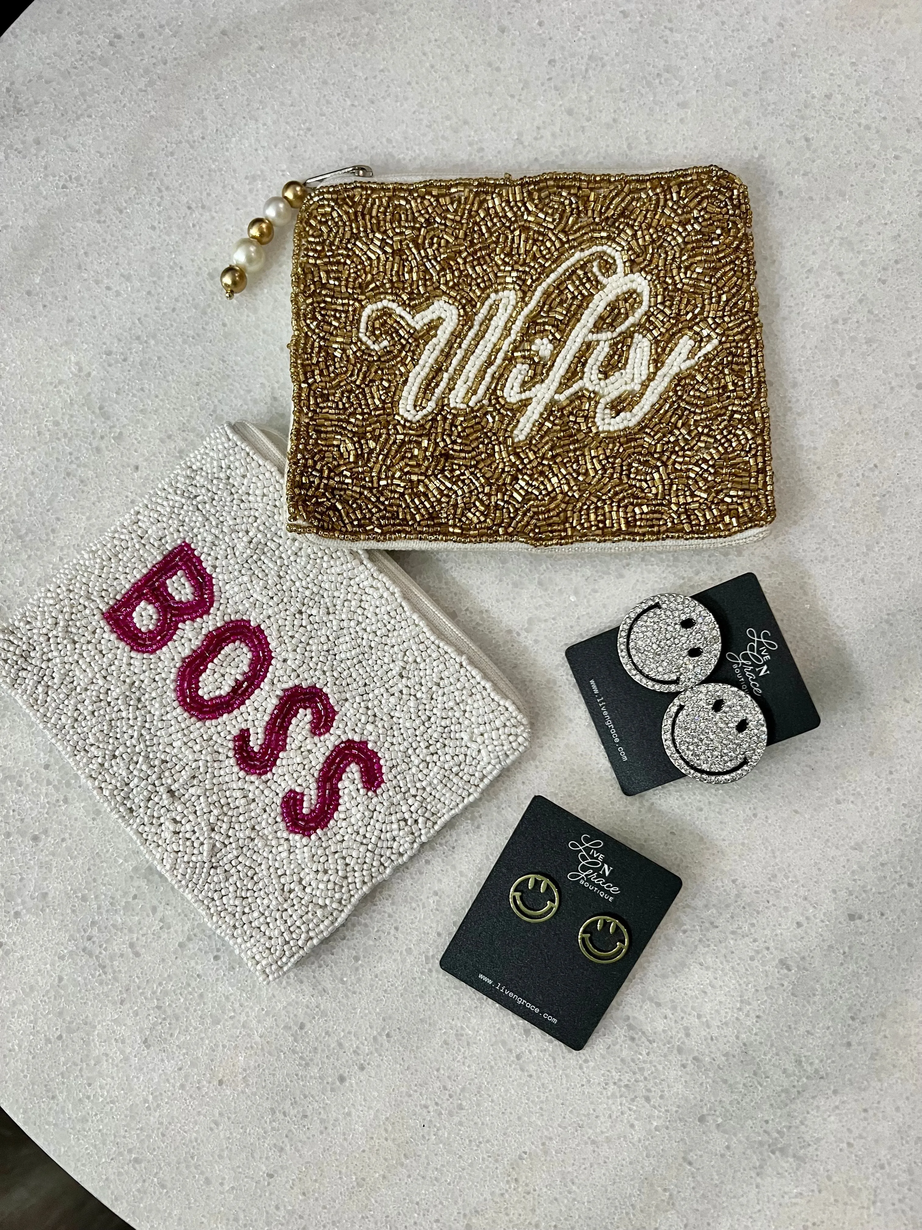 Boss Beaded Coin Purse