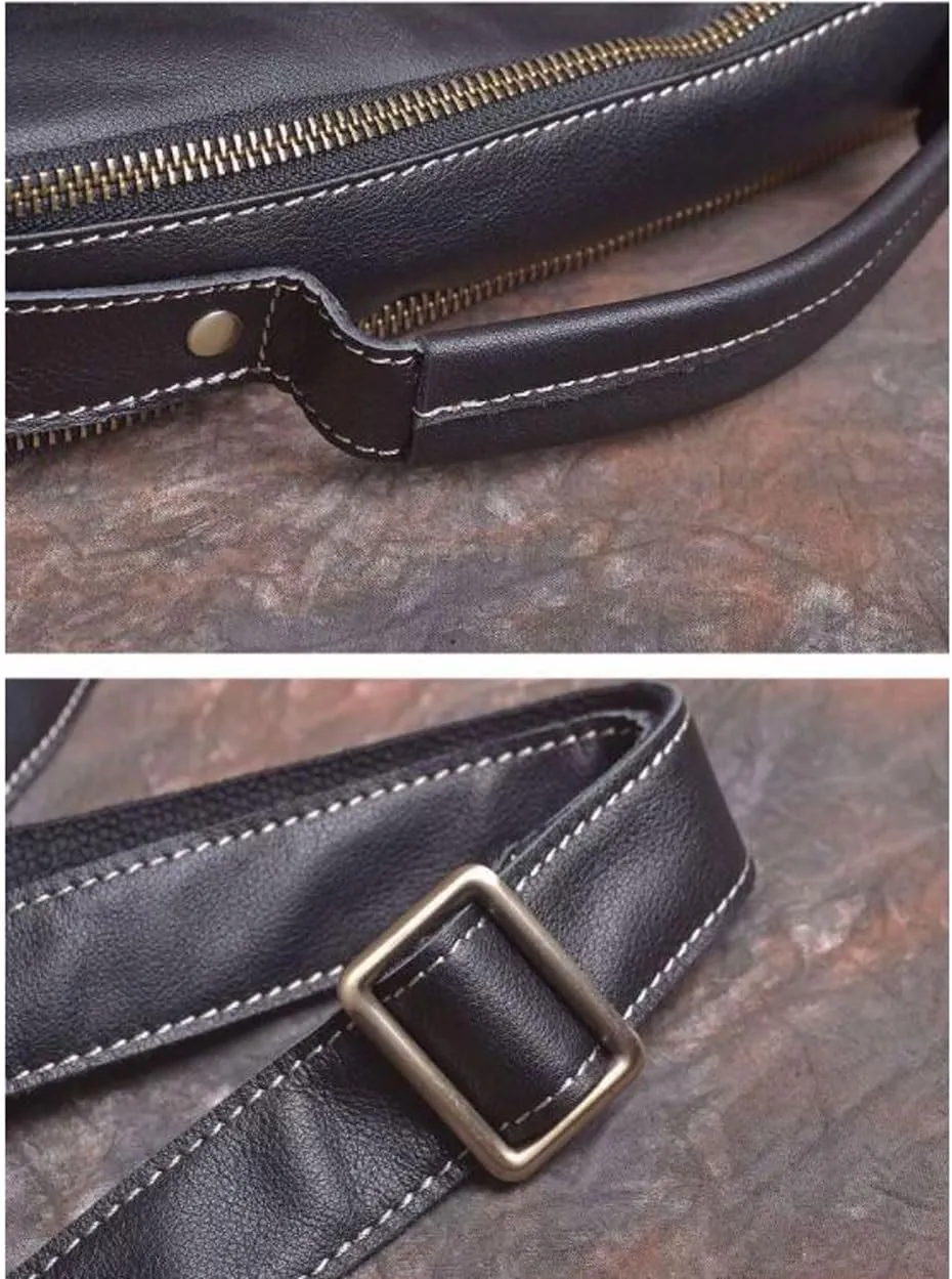 Briefcases Mens Messenger Shoulder Bags Genuine Leather Casual Daypacks Travel Bags Waist Packs