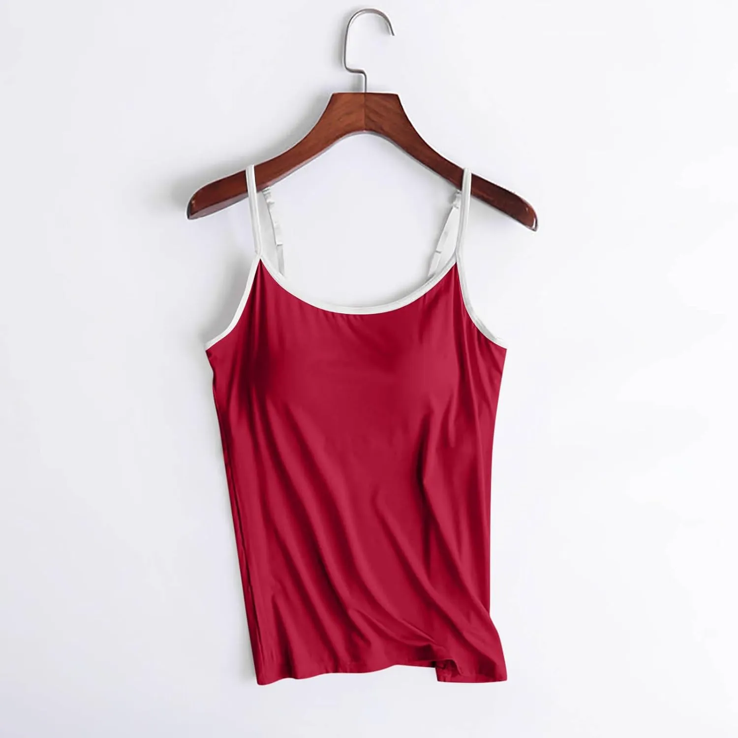 Built in Bra Tank Tops Womens Workout Casual Loose Crewneck Spaghetti Strap Summer Camisoles 2025 Trendy Yoga Outfits
