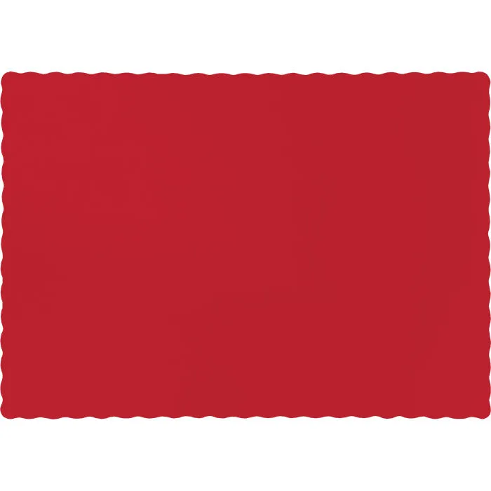 Bulk Classic Red Paper Placemats (600 per Case)