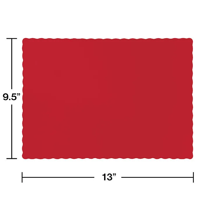 Bulk Classic Red Paper Placemats (600 per Case)
