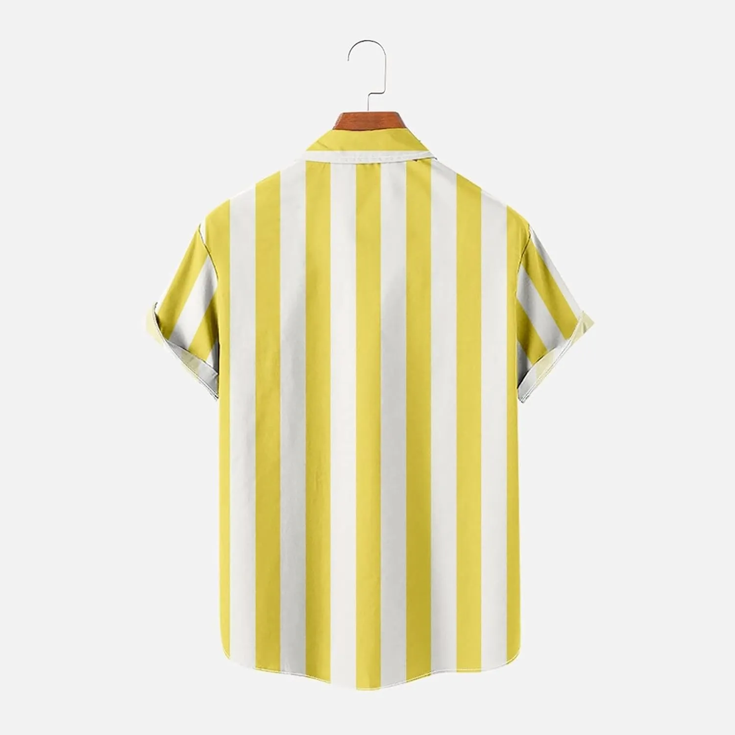 Button Down Shirt Men 2023 Fashion Hawaiian Beach Striped Summer T Shirts Casual Loose Short Sleeve Holiday Tops