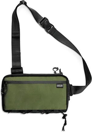 Cache L4 EDC Sling Bag, Lightweight Crossbody Shoulder Bag, Travel Chest Bag, Single Strap Bag for Casual Travel, Hiking, and Outdoor Sports(Black Green)
