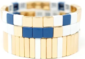 Cedar and Ink Gold Stackable Bracelets, Tile Bracelets for Women, Stackable Enamel Bracelets, Enamel Bangle Bracelet, Gold Bracelets for Women