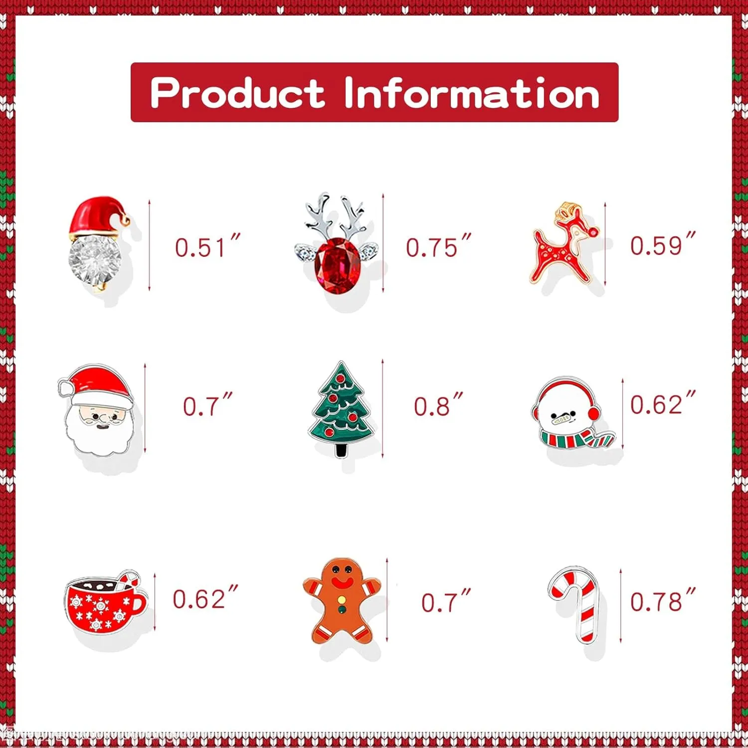 Christmas Earrings for Women Xmas Holiday Dangle Earring Christmas Tree Snowflake Bell Reindeer Stud Earrings Jewelry Costume Outfit Accessories