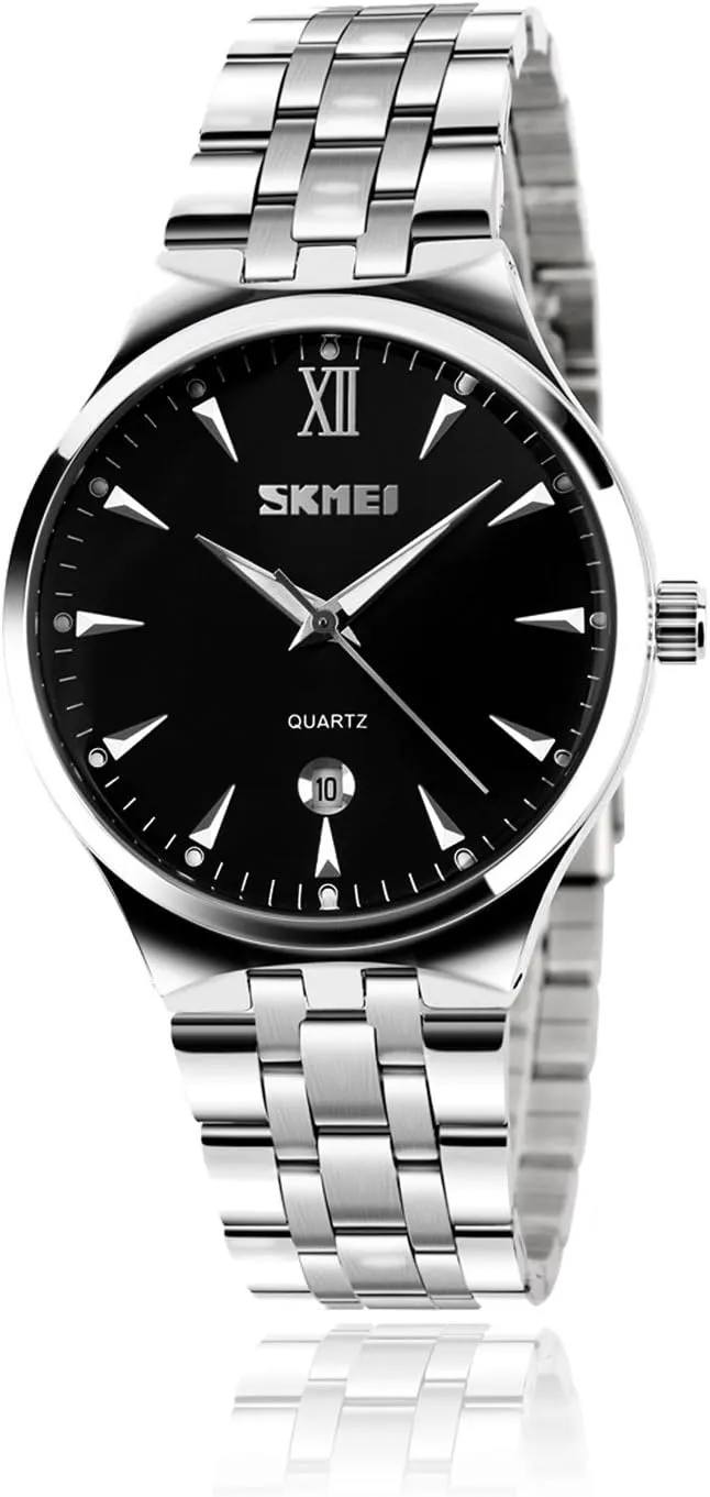 cofuo Mens Stainless Steel Analog Watch, Mens Luxury Wrist Dress Waterproof Watches, Quartz Classic Work Business Casual Watch with Roman Numeral