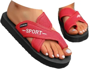 Comfortable Sandals for Women 2025 Summer Breathable Hollow Mesh Slide Sandals Orthopedic Slippers with Arch Support Casual Flat Sandal for Plantar Fasciitis Trendy Flip Flops