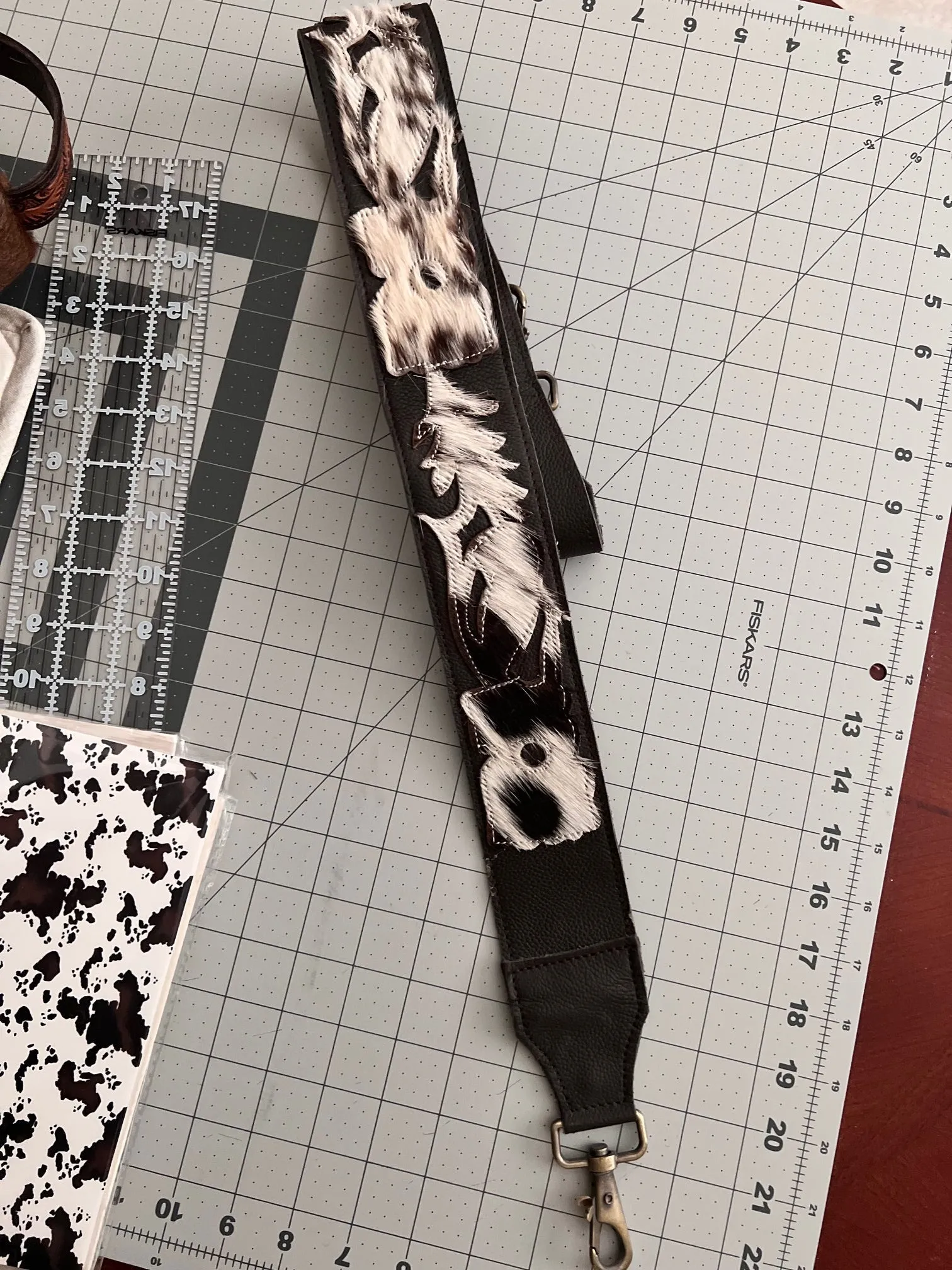 Cowhide and Leather Handbag Strap