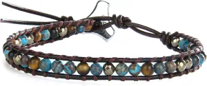 CQUAN CHI Turquoise Bracelets Adjustable Friendship Bracelets Leather Wrap Bracelets for Women Jewelry